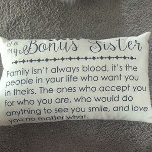 Bonus Sister Throw Pillow